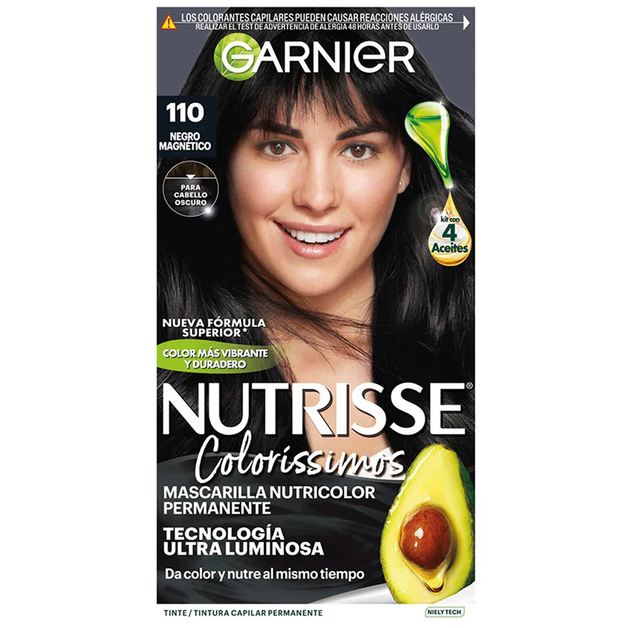[13664] NUTRISSE HAIR COLOR 128 G # 110 NEGRO MAGNETICO  (12 Pack)