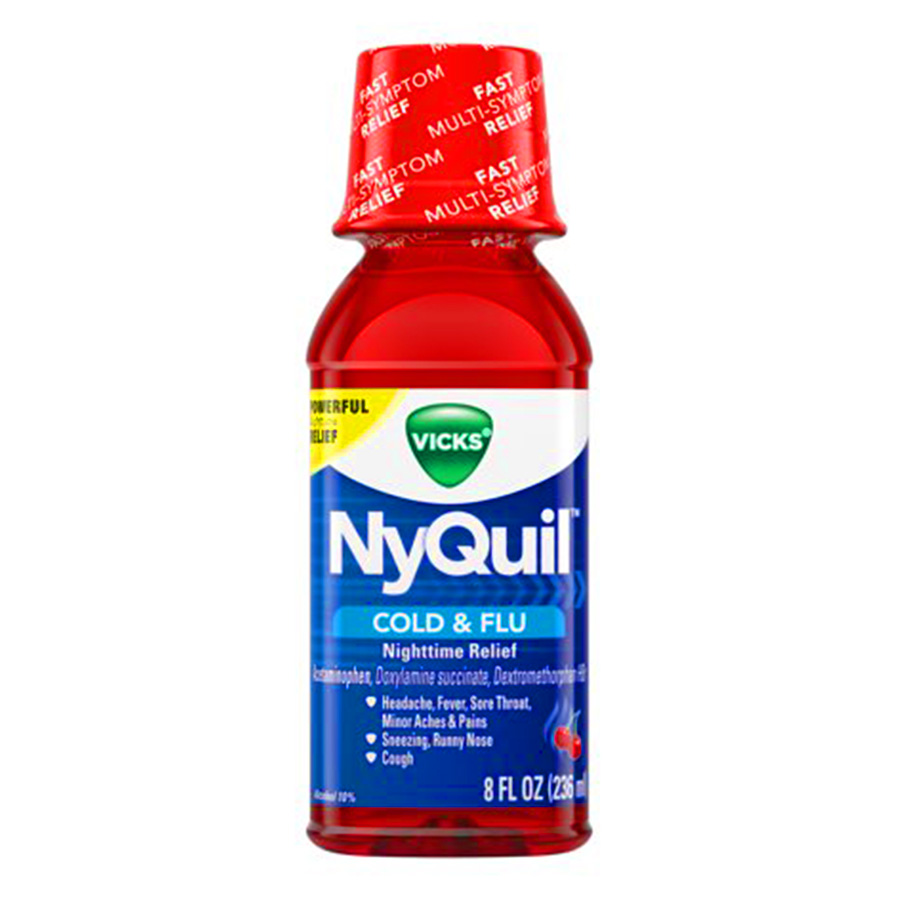 NYQUIL COLD & FLU 8 OZ CHERRY  (12 Pack)