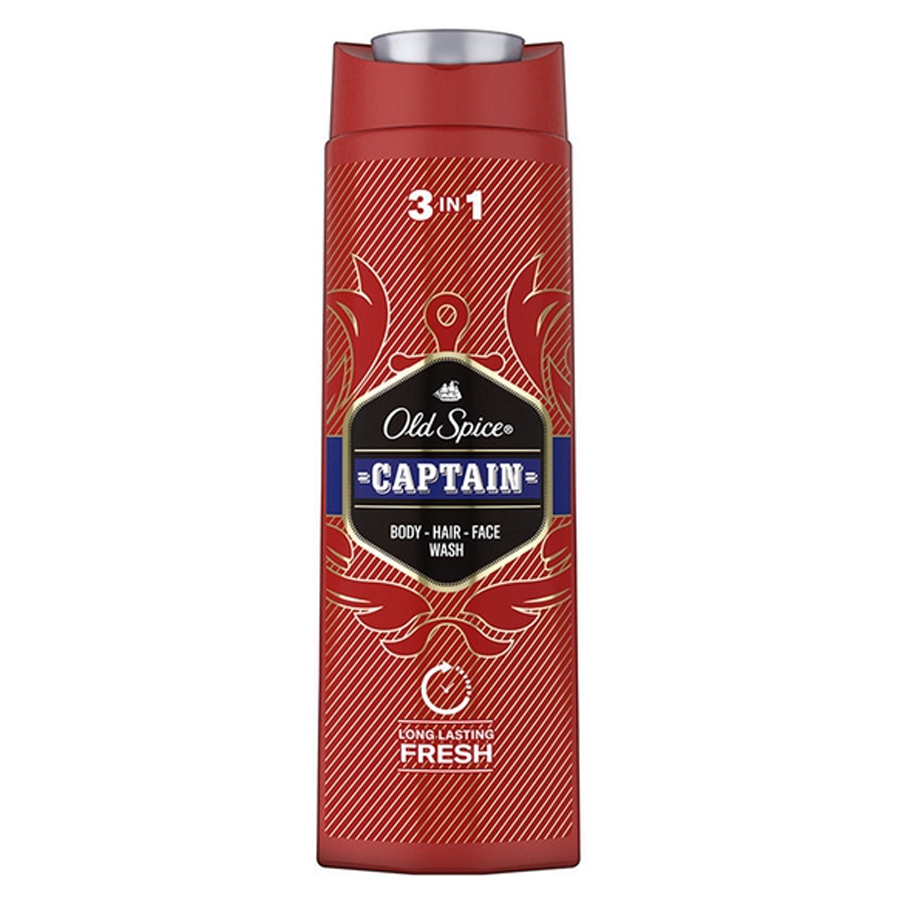 [13785] OLD SPICE BODY WASH 400 ML 3 IN 1 CAPTAIIN  (6 Pack)