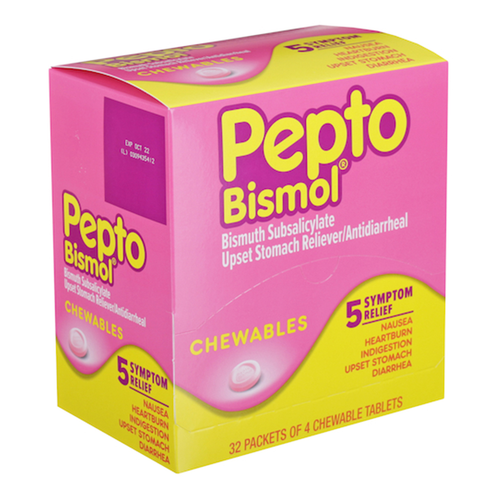 PEPTO BISMOL DIARRHEA RELIEF 4 CT ORIGINAL CHEWABLE  (384 Pack)