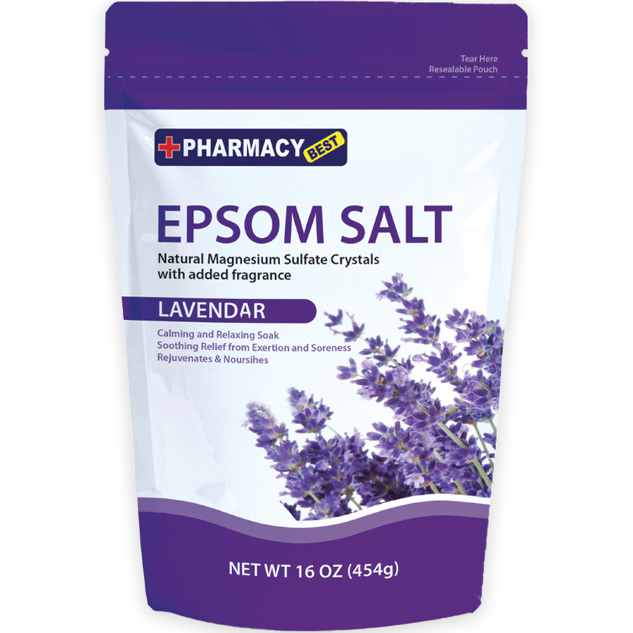 [14042] PHARMACY BEST EPSOM SALT 1 LB LAVENDER  (12 Pack)