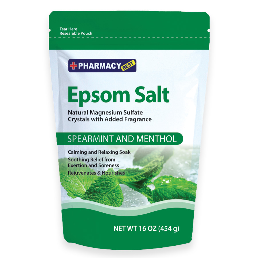 [14045] PHARMACY BEST EPSOM SALT 1 LB SPEARMINT & MENTHOL  (12 Pack)
