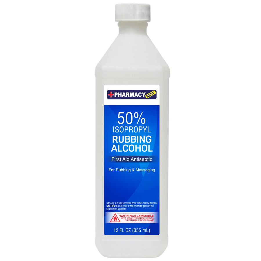 [14056] PHARMACY BEST RUBBING ALCOHOL 12 OZ 50% REGULAR  (24 Pack)