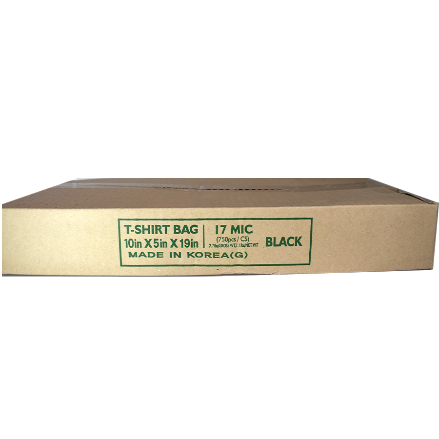 [14114] PLASTIC BAG (10X5X19) IN 300 CT REUSABLE BLACK THANK YOU PRINTED  (1 Pack)