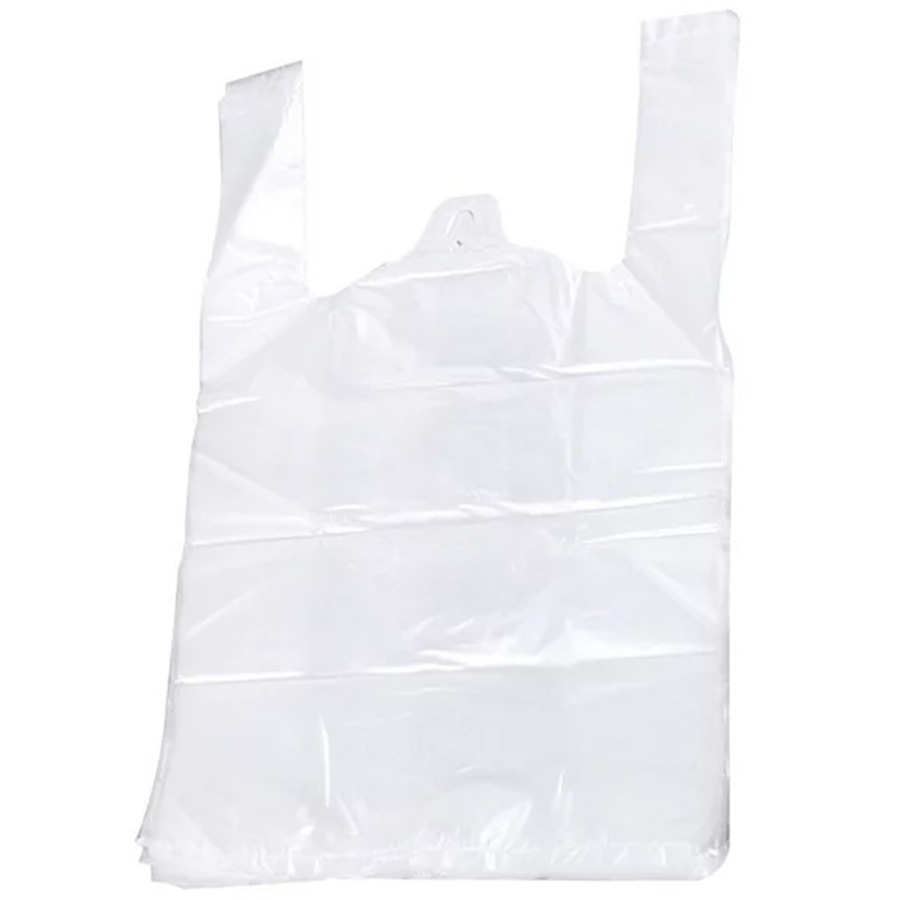 [14115] PLASTIC BAG (10X5X19) IN 300 CT REUSABLE WHITE THANK YOU PRINTED  (1 Pack)