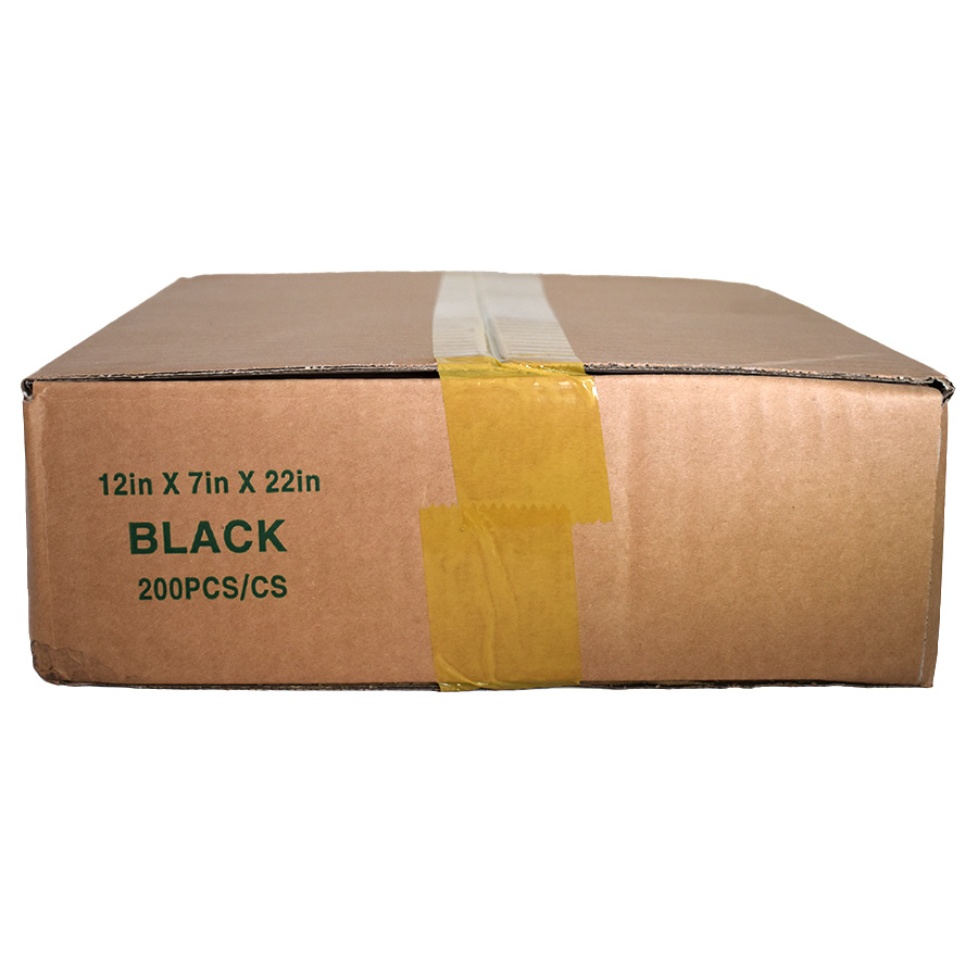 [14119] PLASTIC BAG (12X7X22) IN 200 CT 57 MIC (2.25 ML) REUSABLE BLACK  (1 Pack)
