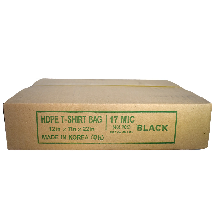[14123] PLASTIC BAG (12X7X22) IN 400 CT BLACK  (1 Pack)