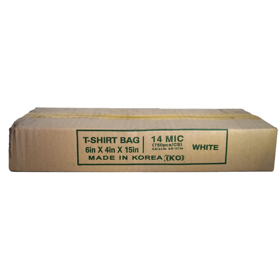 [14129] PLASTIC BAG (6X4X15) IN 750 CT 14 MIC WHITE  (1 Pack)