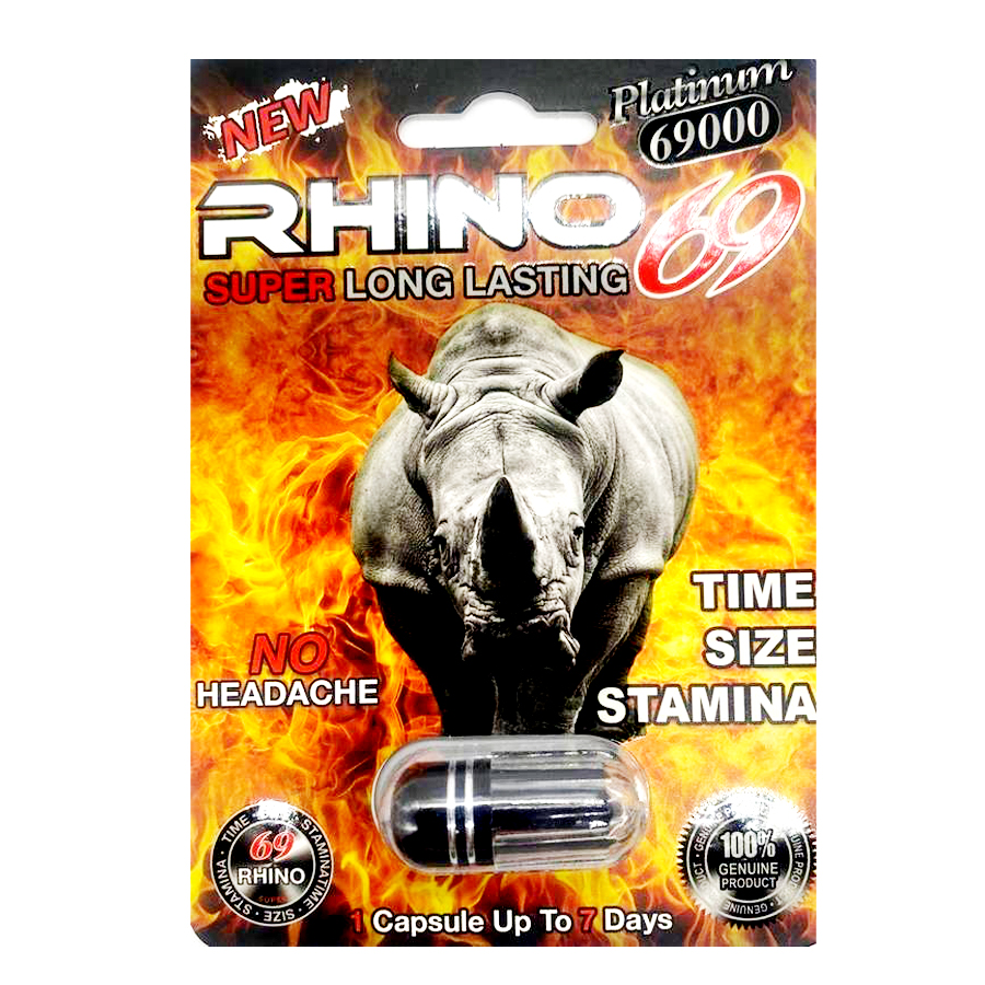 RHINO MALE ENHANCEMENT 1 CT 69000 SUPER LONG LASTING  (72 Pack)