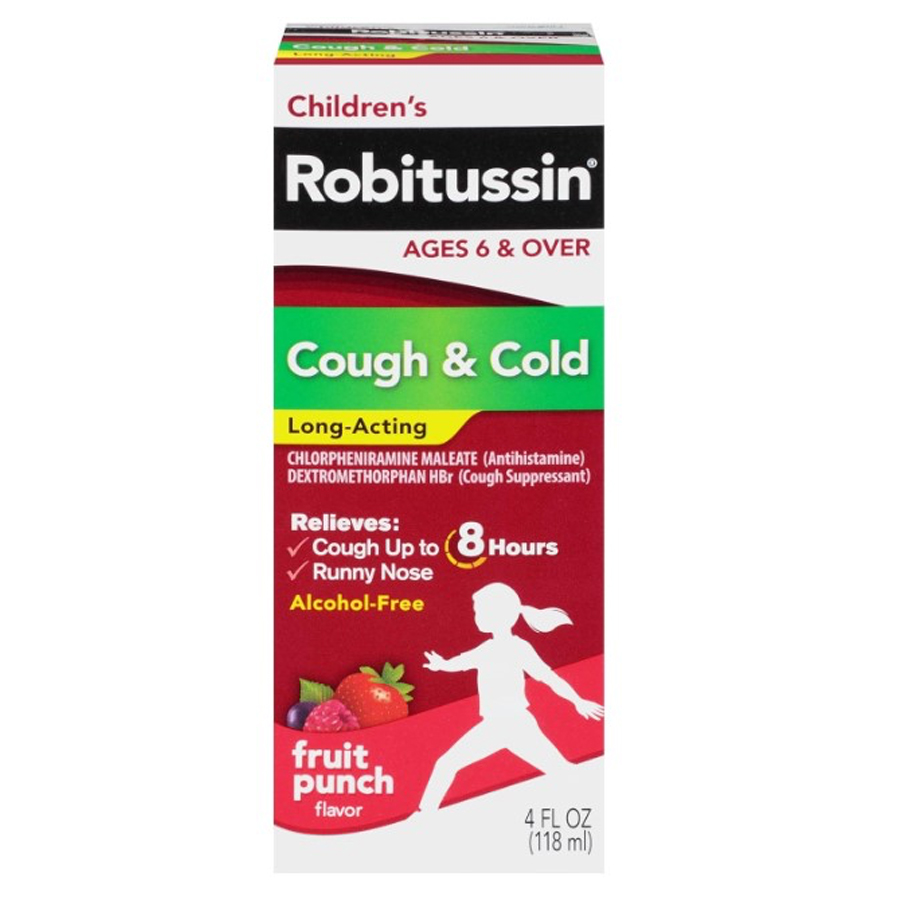 ROBITUSSIN CHILDREN 4 OZ FRUIT PUNCH COUGH & COLD LONG ACTING  (24 Pack)