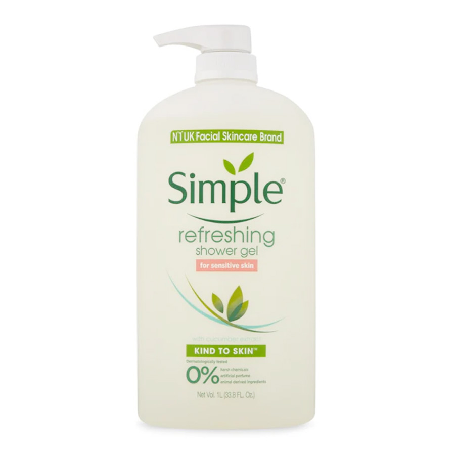 [14574] SIMPLE BODY WASH 33.8 OZ REFRESHING  (8 Pack)