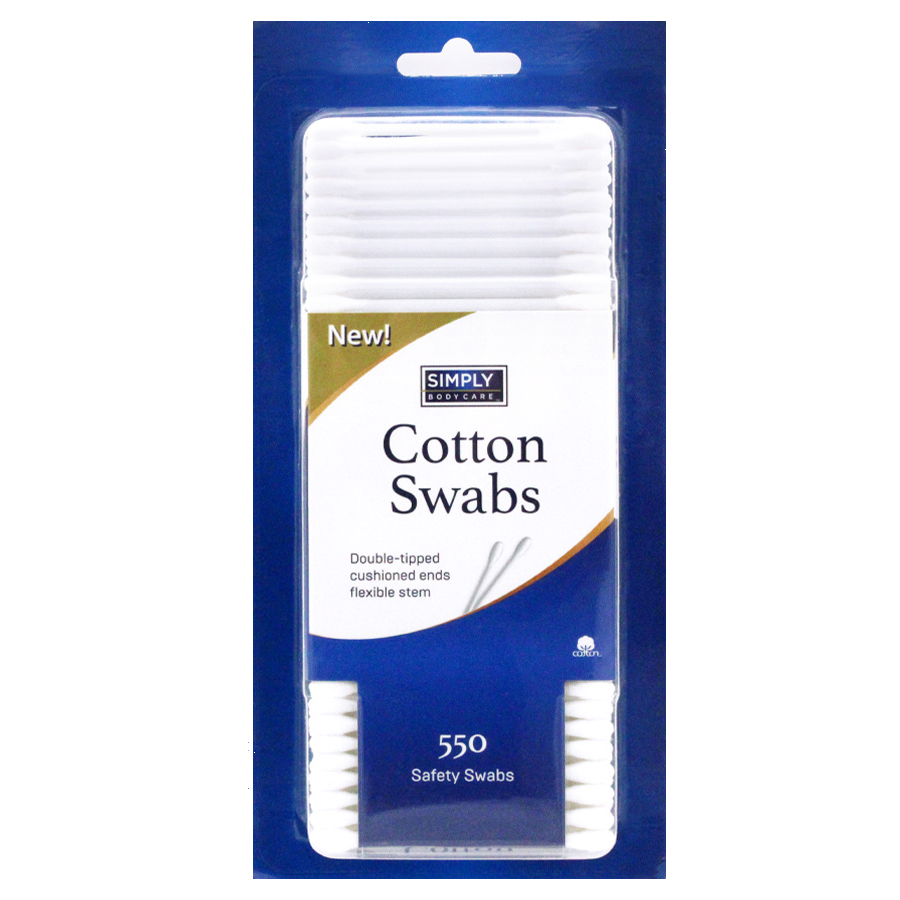 [14618] SIMPLY BODYCARE COTTON SWABS 550 CT  (36 Pack)