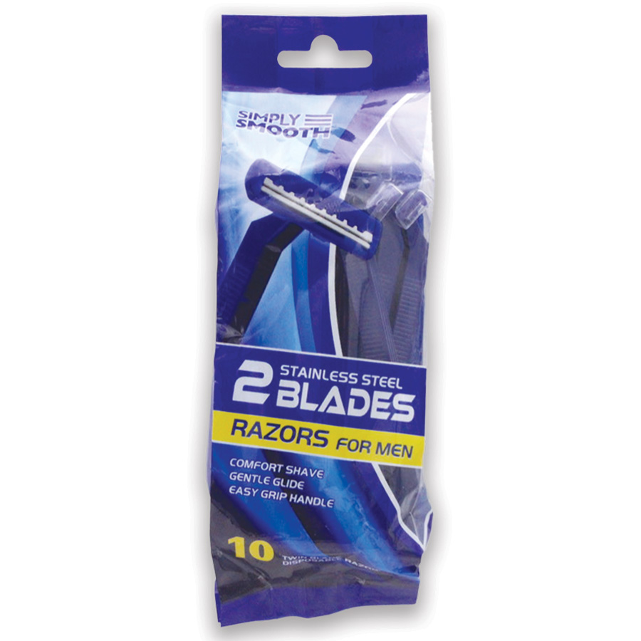 [14684] SIMPLY SMOOTH RAZORS FOR MEN 10 PK TWIN BLADE  (24 Pack)