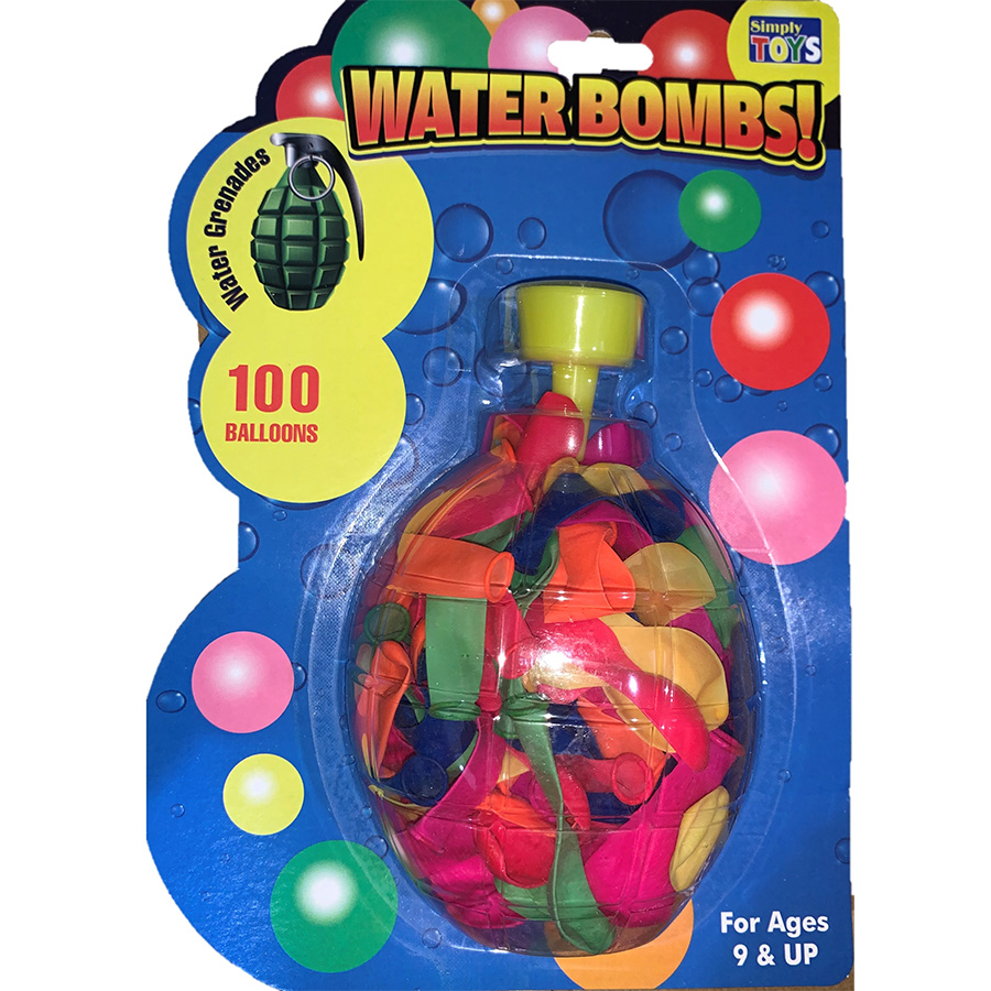 [14707] SIMPLY TOYS WATER BALLOONS 100 CT WITH FILL  (48 Pack)