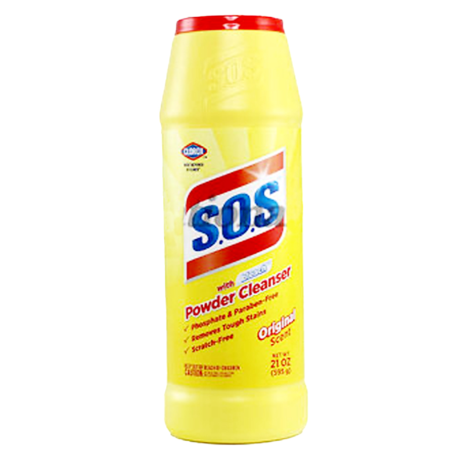 SOS POWDER CLEANER WITH BLEACH 21 OZ ORIGINAL  (12 Pack)