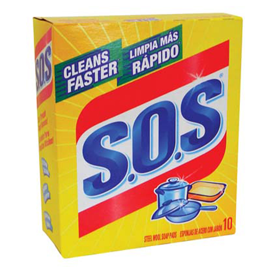 [14761] SOS SOAP PADS 10 CT STEEL WOOL  (6 Pack)