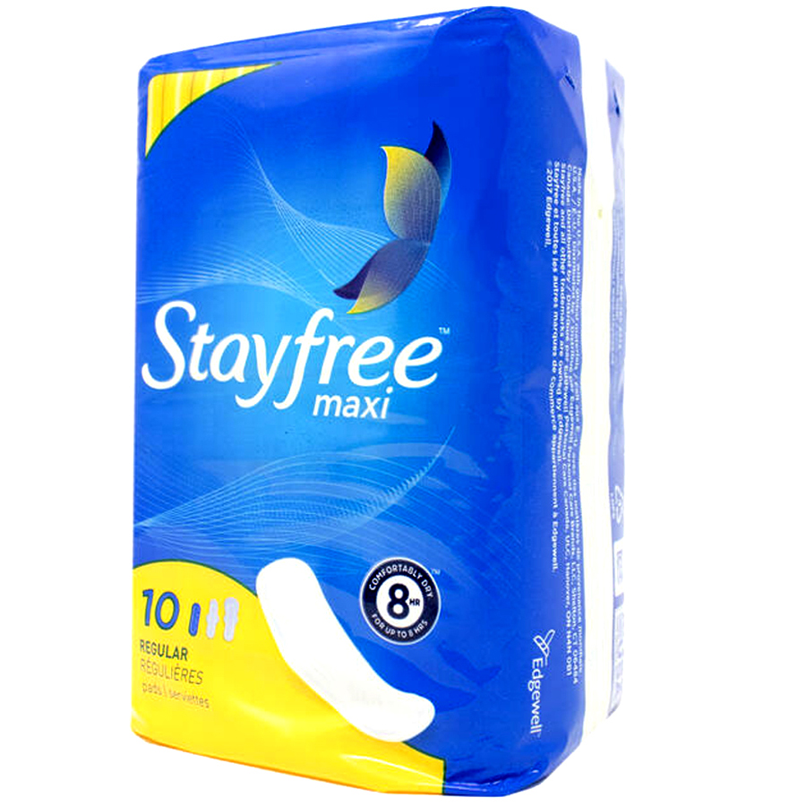 [14789] STAY FREE MAXI PAD 10 CT REGULAR  (12 Pack)