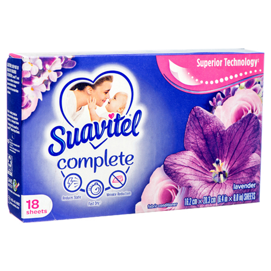 [14858] SUAVITEL DRYER SHEETS 18 CT LAVENDER  (15 Pack)