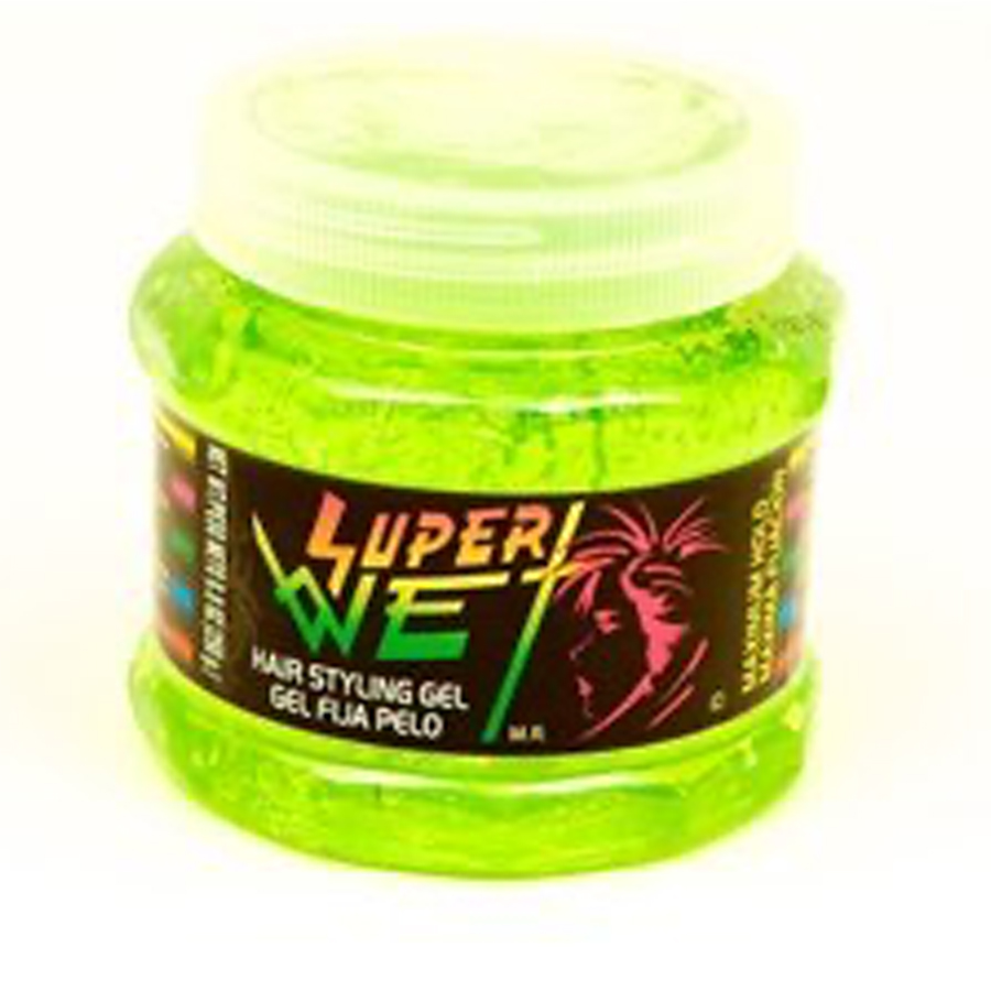 [14918] SUPER WET STYLING GEL 8.8 OZ 250 ML VERDE  (24 Pack)