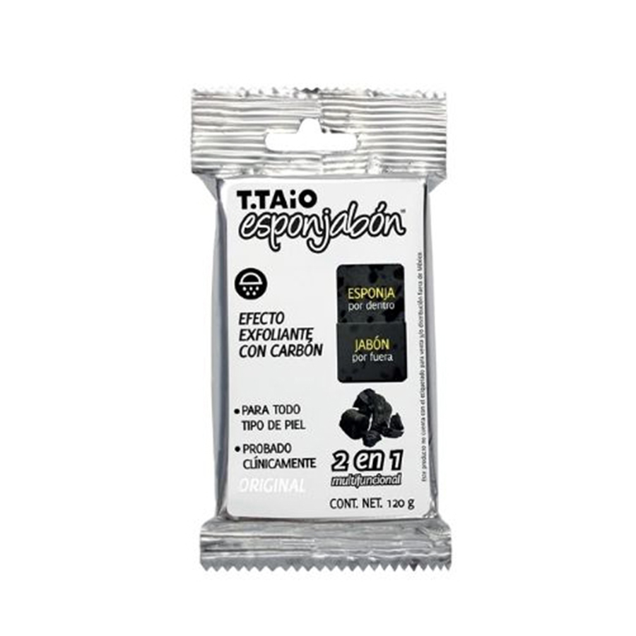 [14954] T.TAIO SPONGE BAR SOAP 4.2 OZ / 120 G CHARCOAL  (30 Pack)