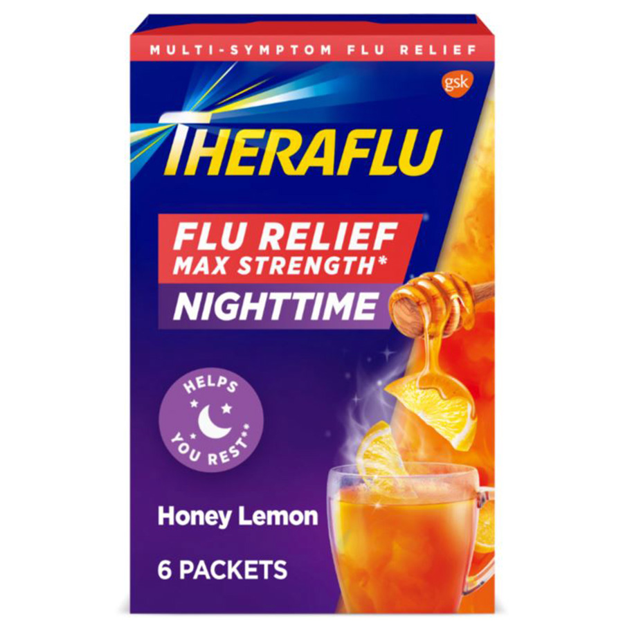 THERAFLU MAX STRENGTH RELIEF 6 CT NIGHTTIME  (24 Pack)