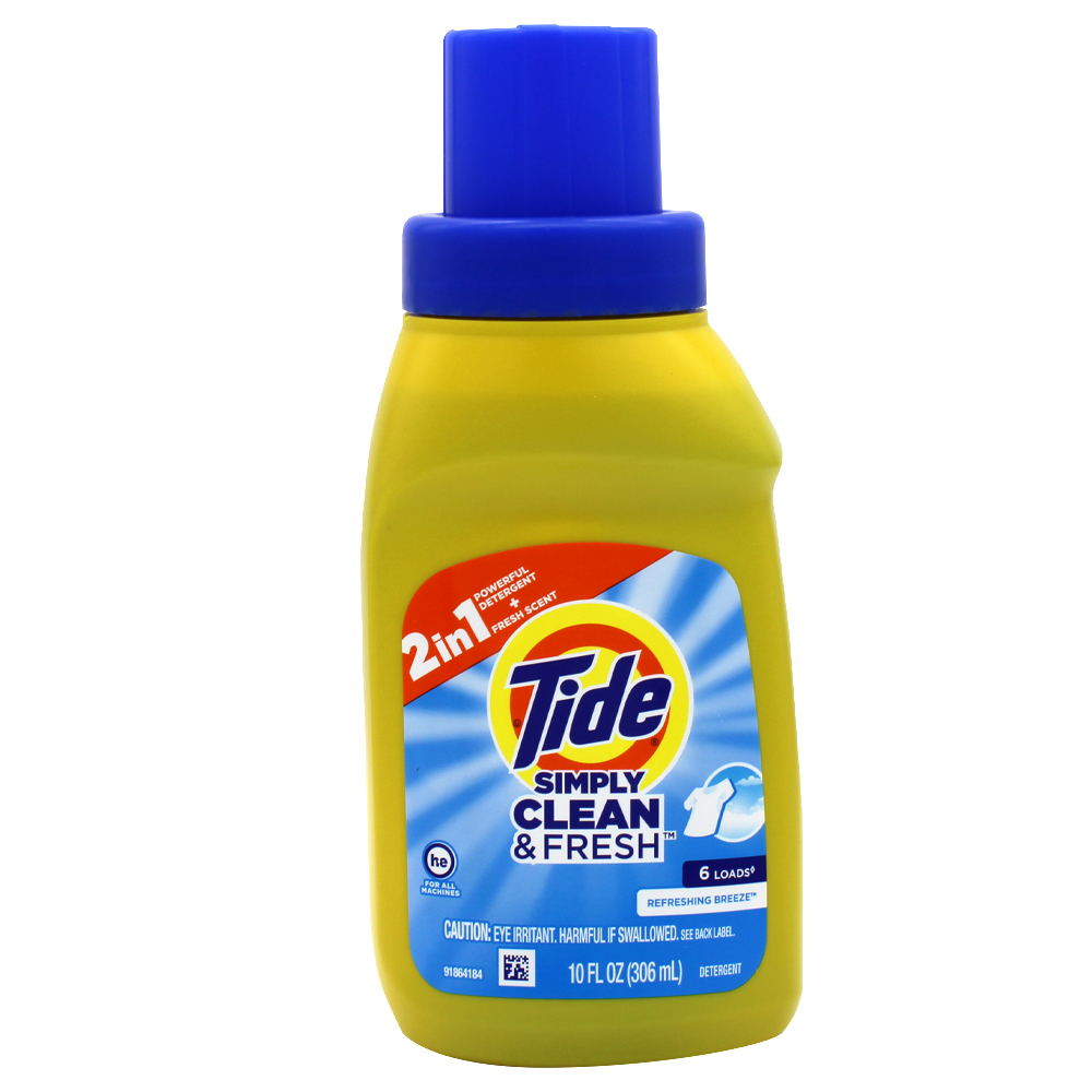 [15033] TIDE LIQUID DETERGENT 10 OZ SIMPLY CLEAN & FRESH 6 LOADS  (12 Pack)