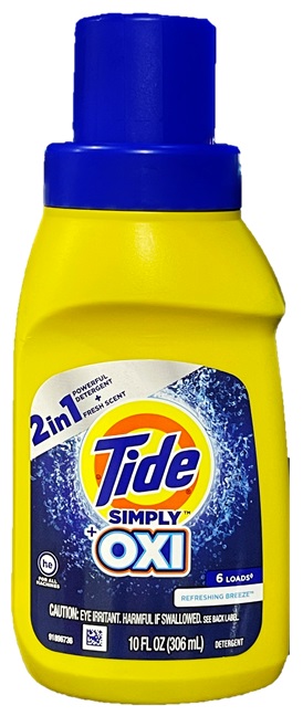 [15034] TIDE LIQUID DETERGENT 10 OZ SMPLY OXI 6 LOADS  (12 Pack)