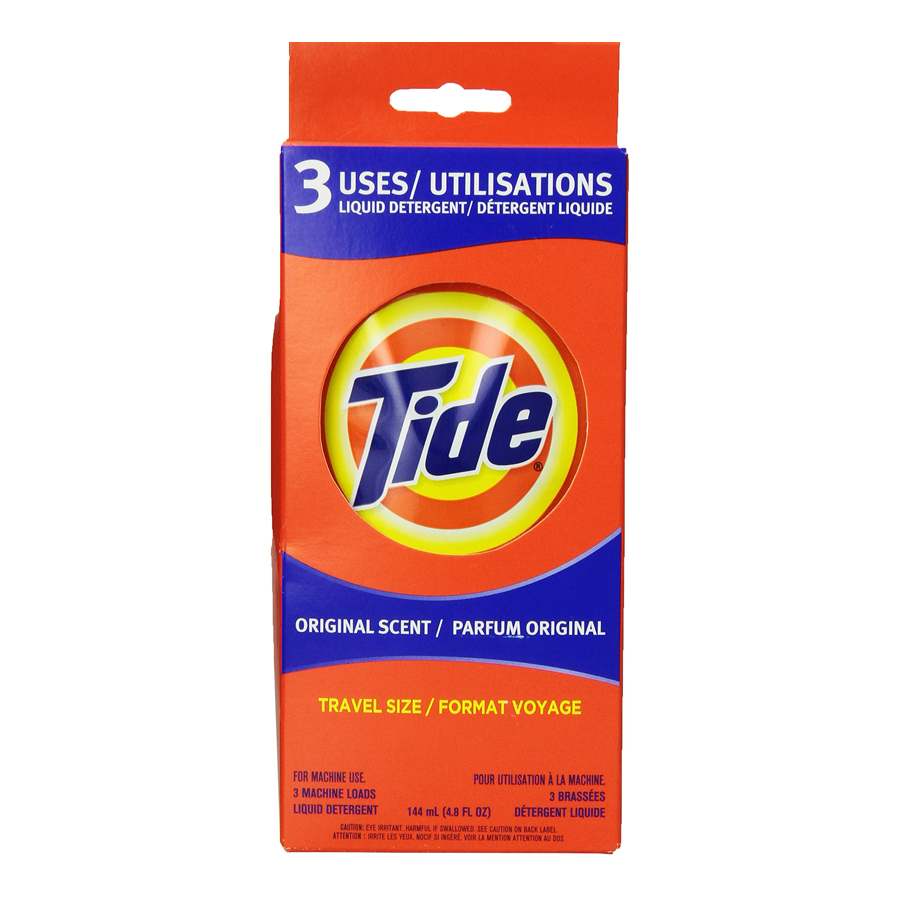 [15046] TIDE LIQUID DETERGENT 3 CT ORIGINAL SINGLE LOAD TRAVEL SIZE  (24 Pack)