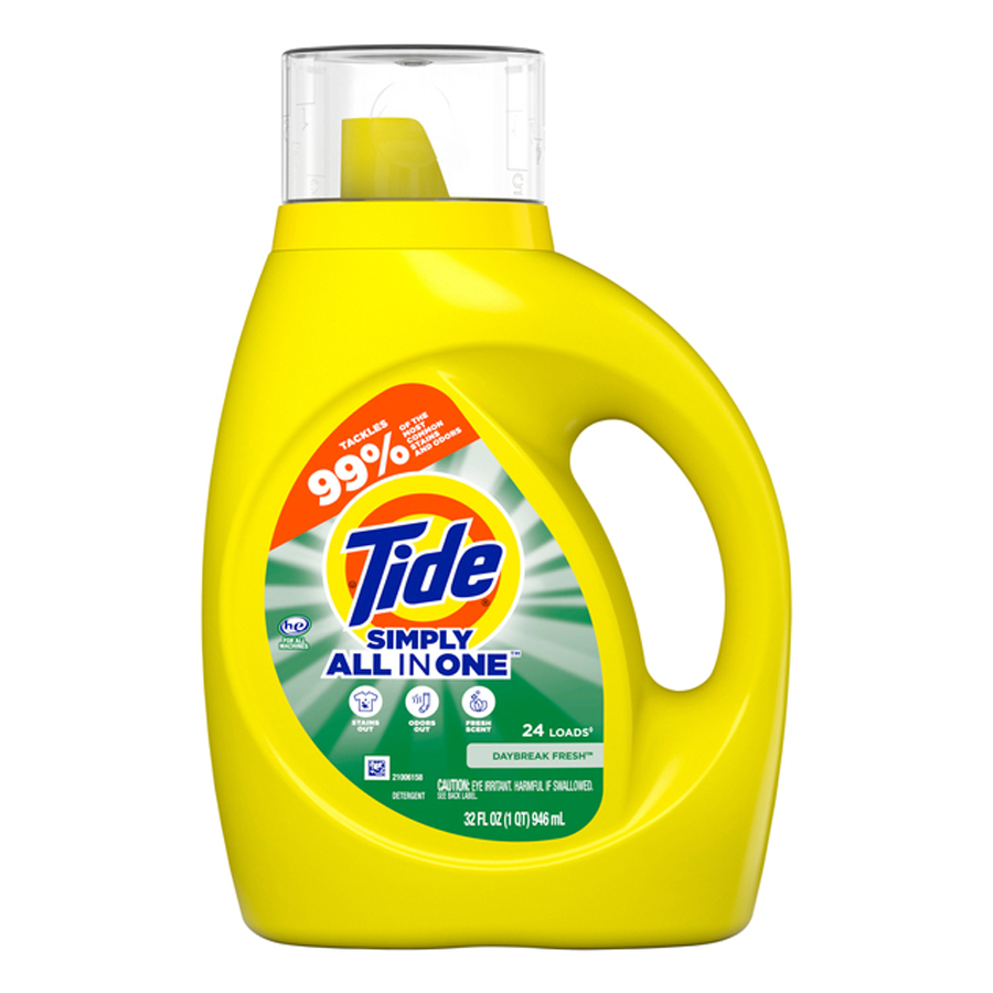 [15058] TIDE LIQUID DETERGENT 32 OZ SIMPLY CLEAN & FRESH DAYBREAK FRESH  (6 Pack)