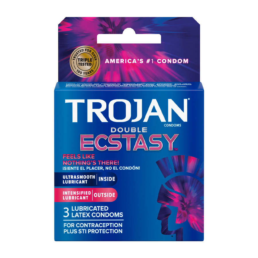 [15153] TROJAN CONDOM 3 CT DOUBLE ECSTASY  (48 Pack)