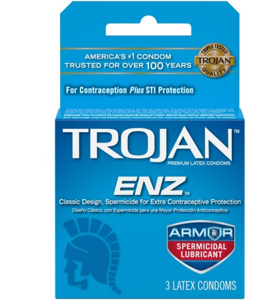 TROJAN CONDOM 3 CT ENZ SPL BLUE ARMOR  (48 Pack)