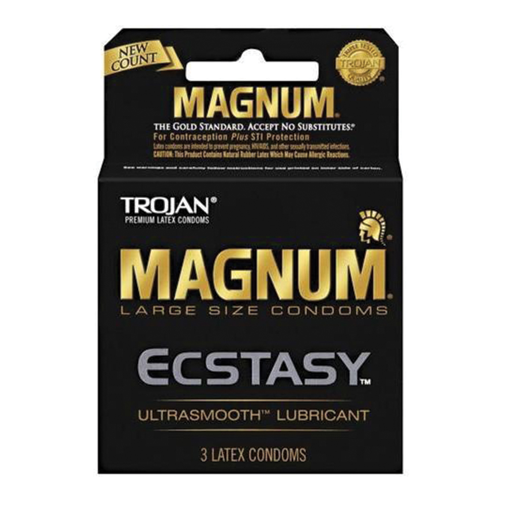 [15160] TROJAN CONDOM 3 CT MAGNUM EXTACY  (48 Pack)