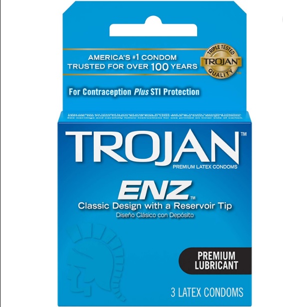 TROJAN CONDOM 3 CT PREMIUM LIGHT BLUE LUBRICATED  (48 Pack)