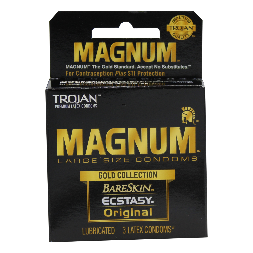 TROJAN CONDOMS 3 CT MAGNUM GOLD COLLECTION  (48 Pack)