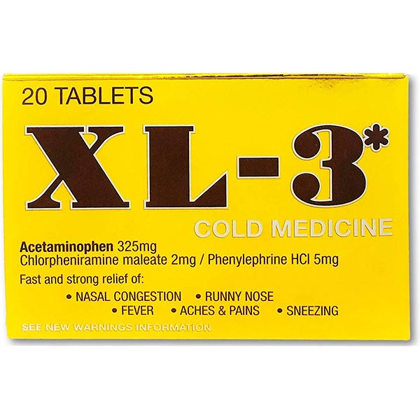 [15503] XL- 3 COLD & SORE THROAT 325 MG 20 CT TABS  (24 Pack)